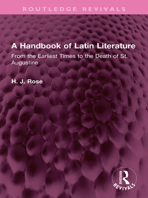 cover image of A Handbook of Latin Literature